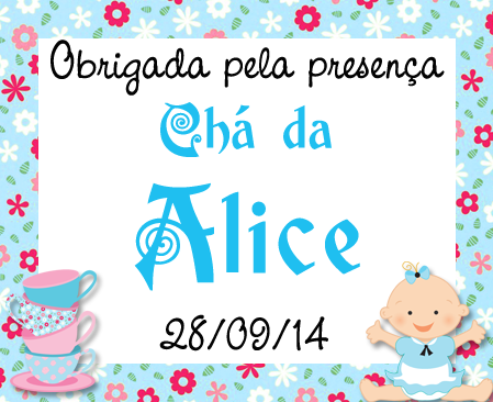 P Lembrancinha Cha Bebe Alice Pais Das Maravilhas Atelie Monise Freire