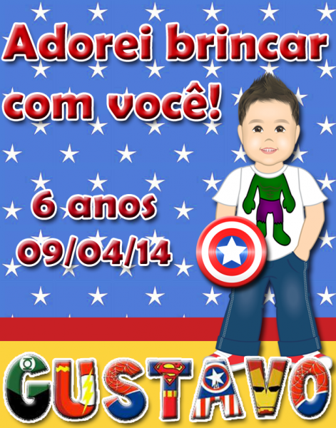 Tag para lembrancinhas Vingadores Avengers