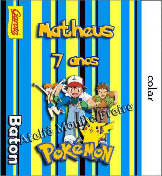 Rótulo Baton personalizado Pokemon