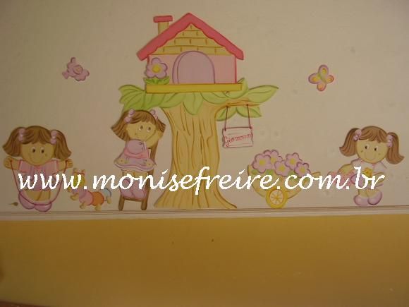 Border mdf Meninas Brincando 14 pçs