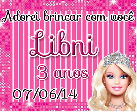 Tag para lembrancinhas festa Barbie Life