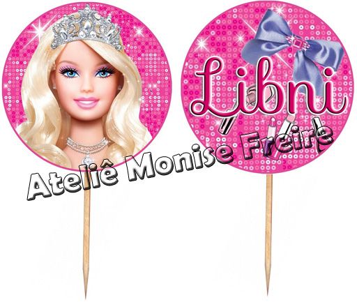 Topper para cupcake festa Barbie Life