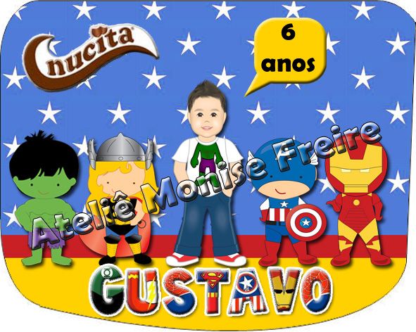 Rótulo para Nucita Vingadores Avengers