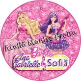 Rótulo adesivo p/ latinha 4,8cm Barbie Princesa & PopStar