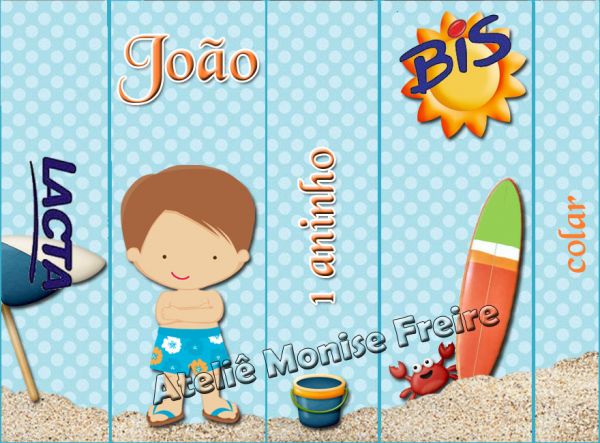 p Rótulo para bis personalizado Praia