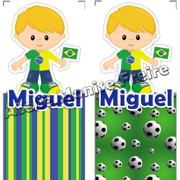 Rótulo Bis duplo Personagens Copa Futebol