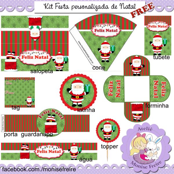 Kit Festa Natal Grátis para Imprimir em Casa