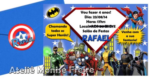 _Convite aniversário Heróis Marvel