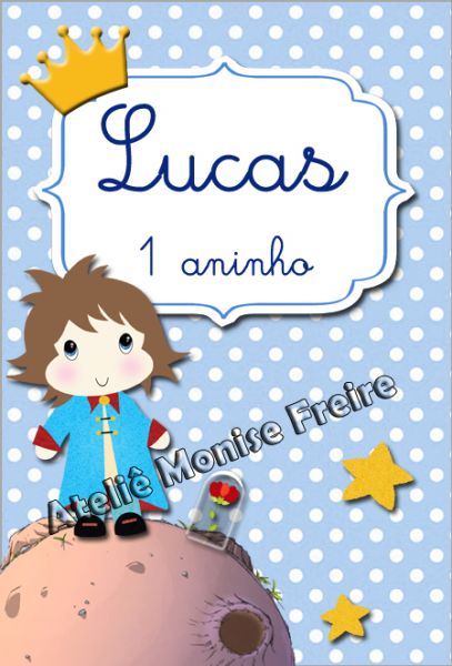 _Rótulo adesivo para tubete Pequeno Príncipe pacote com 20