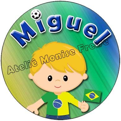 Rótulo adesivo p/ latinha 4,8cm Copa Futebol