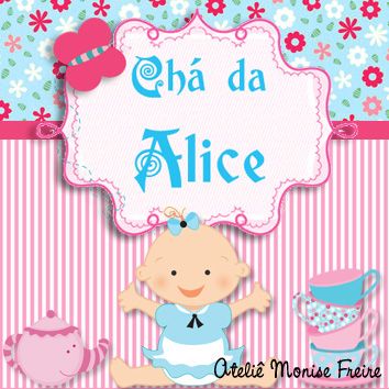 Rorulo 3x3cm Cha De Bebe Alice No Pais Das Maravilhas Atelie Monise Freire