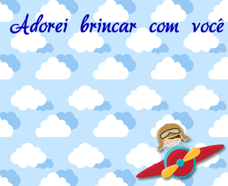 Tag para lembrancinhas Aviador menino avião