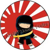 Rótulo adesivo redondo 4,8cm Ninja