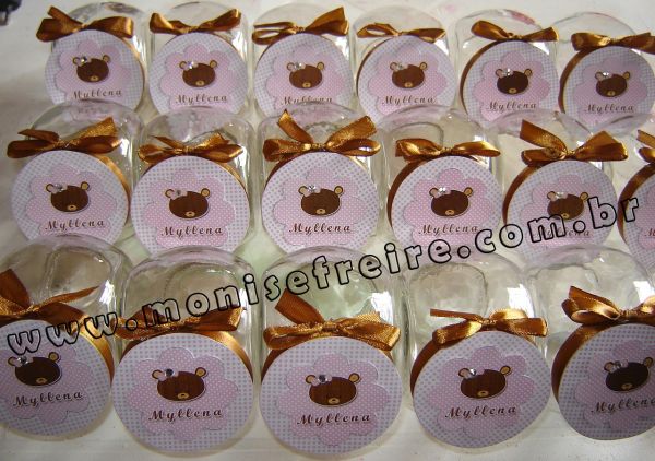 Lembrancinha Baleiro personalizado 100ml Ursinha