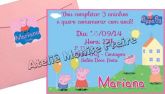 Convite aniversário 10x7cm Peppa Pig