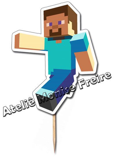 Topper Personagem Minecraft - Ateliê Monise Freire