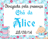 Tag p/ lembrancinha Chá Bebê Alice País das Maravilhas