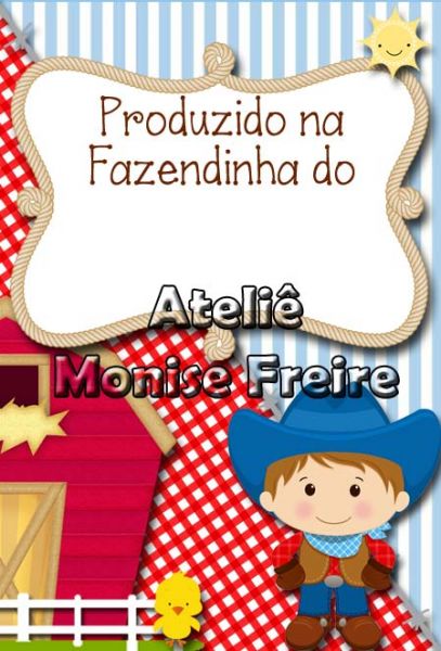 ver/az Rótulo adesivo Tubete Fazendinha menino pct com 20 unid