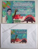 Convite aniversário 10x7 cm Dinossauro
