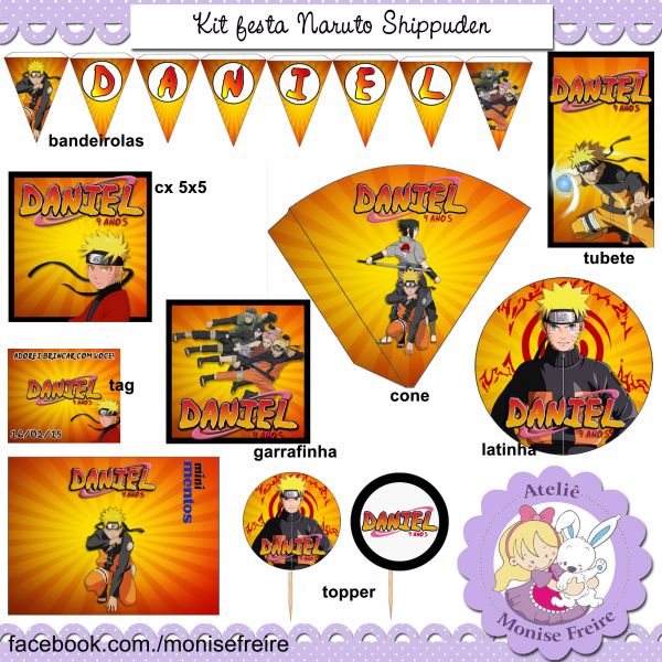 Kit completo para festa personalizada do Naruto totalmente gratuito