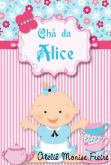 Rótulo tubete Chá Bebê Alice no país das maravilhas pcte com 20 unidades
